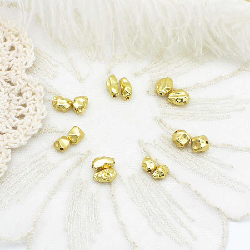 Wholesale DIY Copper Plated 18K Gold Shape Stone Beads Loose Beads Baroque Pearl DIY Jewelry Accessories Necklace