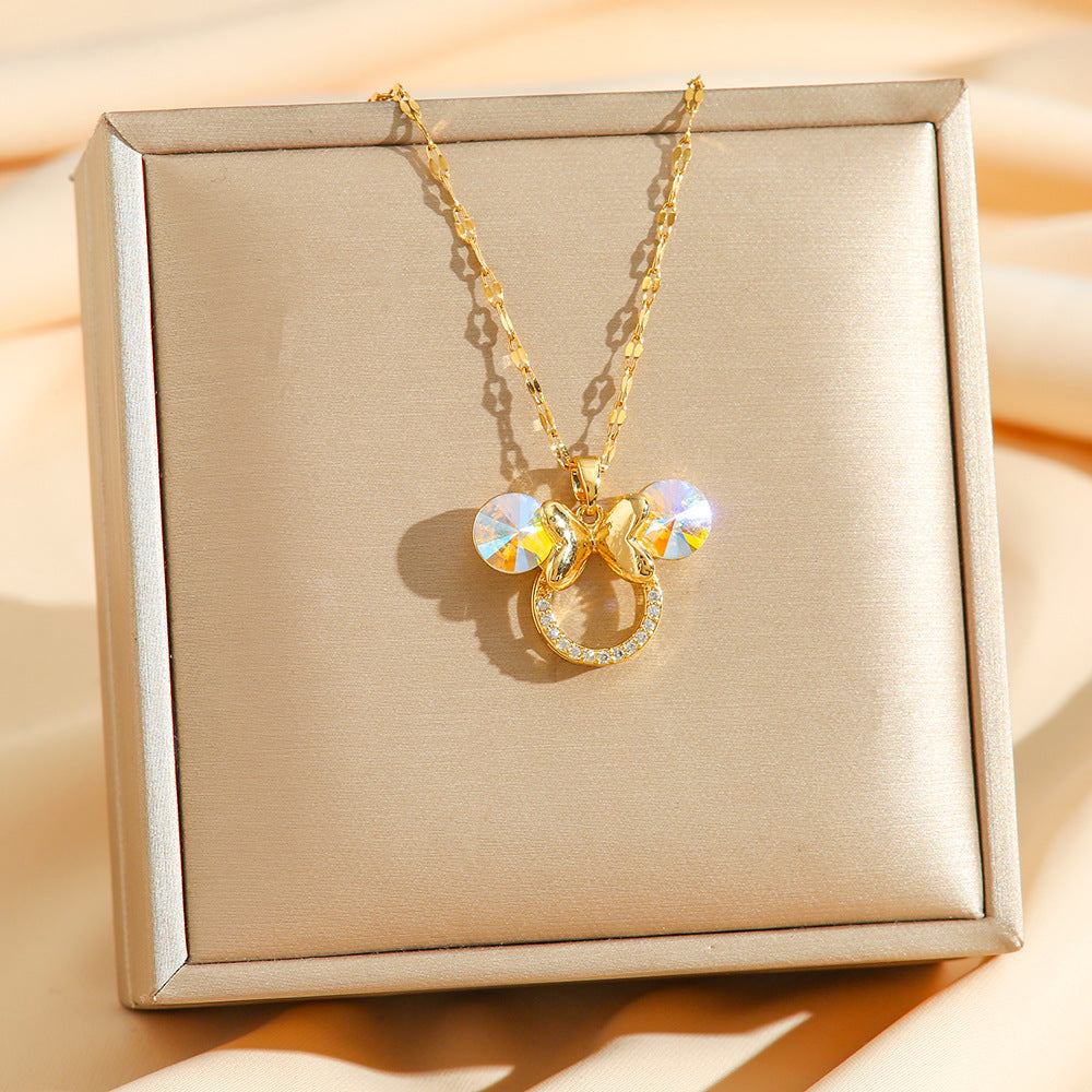 Wholesale Light Luxury  Full Diamond Necklace Titanium Steel Necklace Jewelry OLY Exclusive