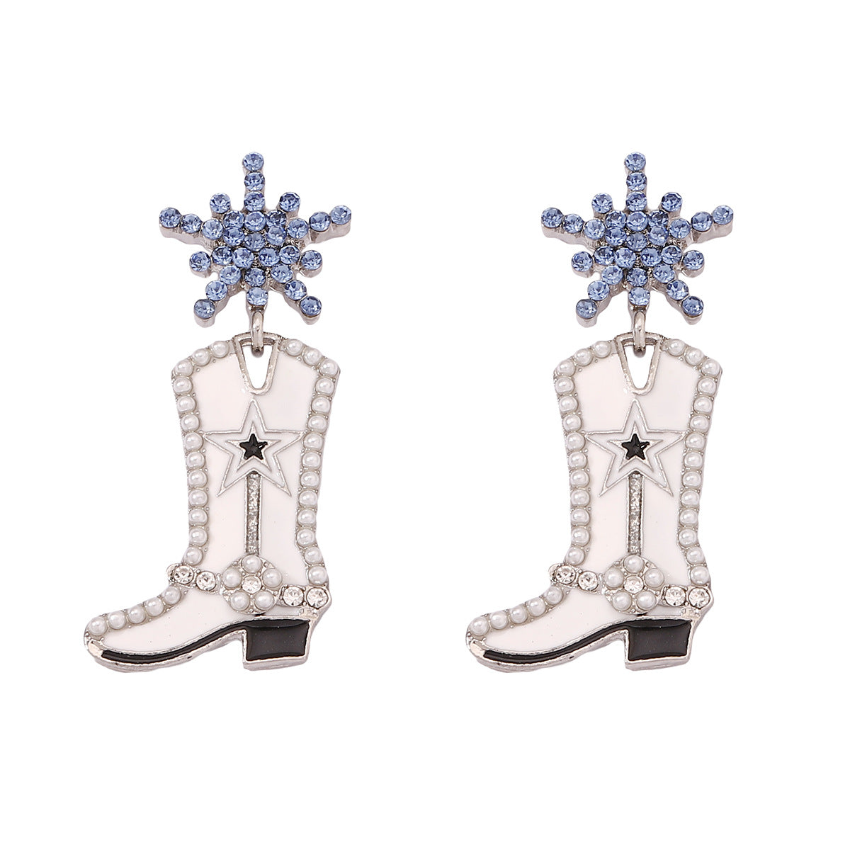 Wholesale Mother's Day Creative Oil Dripping Long Boots Alloy Earrings