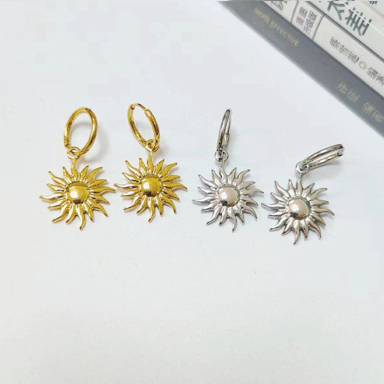 Wholesale Stainless Steel 18K Gold Earrings Semi-precious Stone Series Earrings