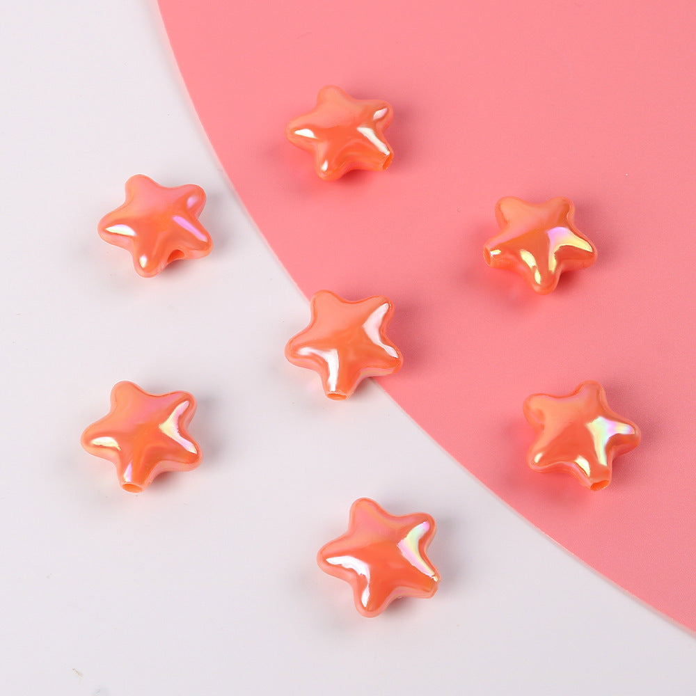Wholesale 10pcs Cute Star Five-Pointed Star DIY Acrylic Beads Colorful Versatile Accessories