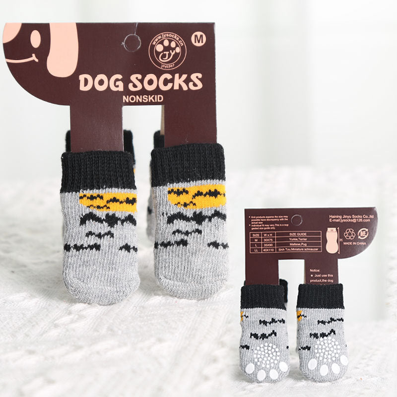 Wholesale Santa Claus Socks Pets Small and Medium Dogs Autumn and Winter Warm Elastic Shoes