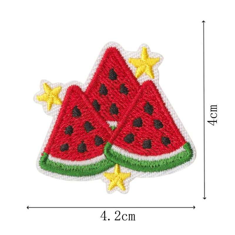 Wholesale 9Pc Watermelon Embroidery Patches Iron On No Sew Appliques Summer Fruit Theme DIY Decorative For Clothes Bags