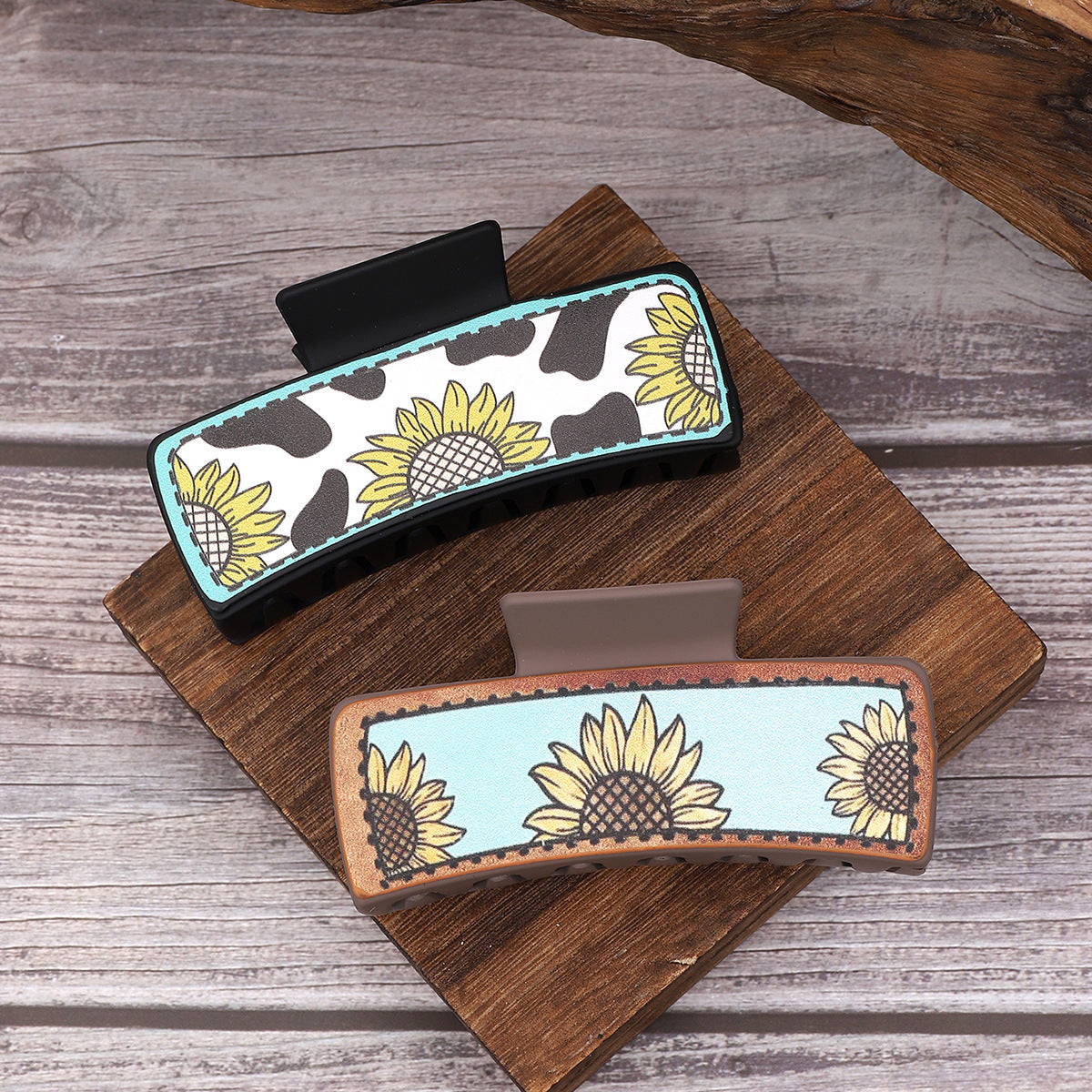 Wholesale cactus sunflower pattern grab clip shark clip hairpin hair clips