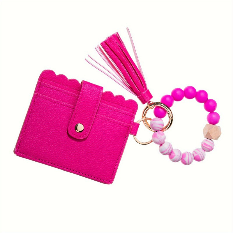 Wholesale Tassel pendant iridescent wrist key ring keychain