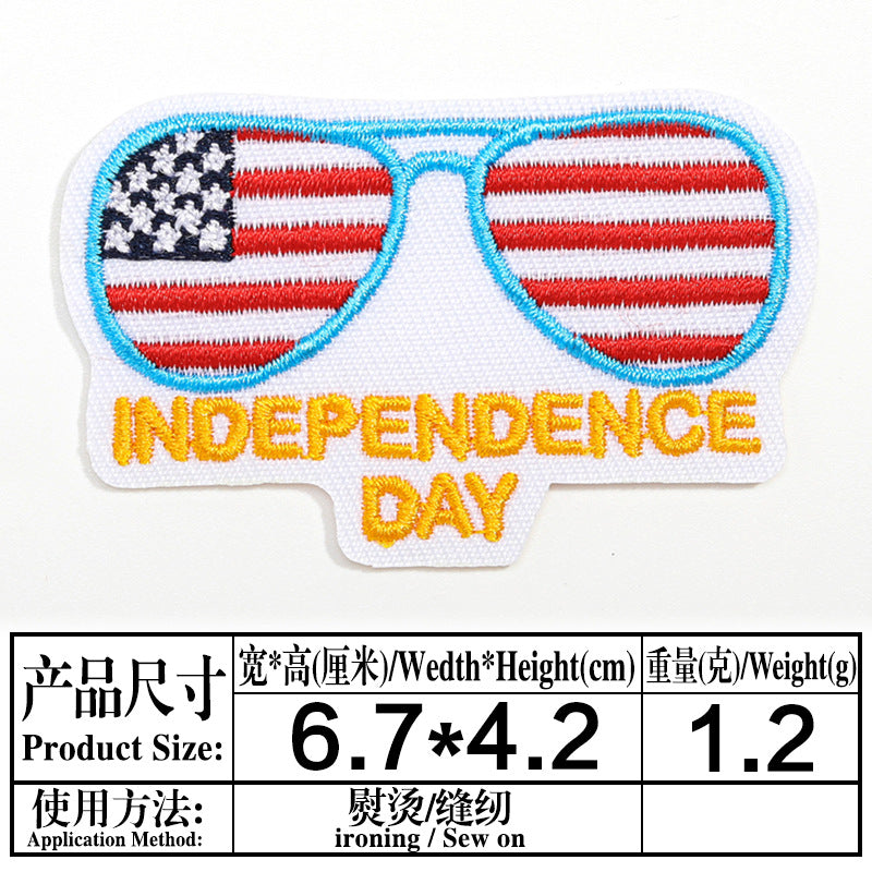Wholesale Independence Day flag colorful and diverse embroidery DIY patches