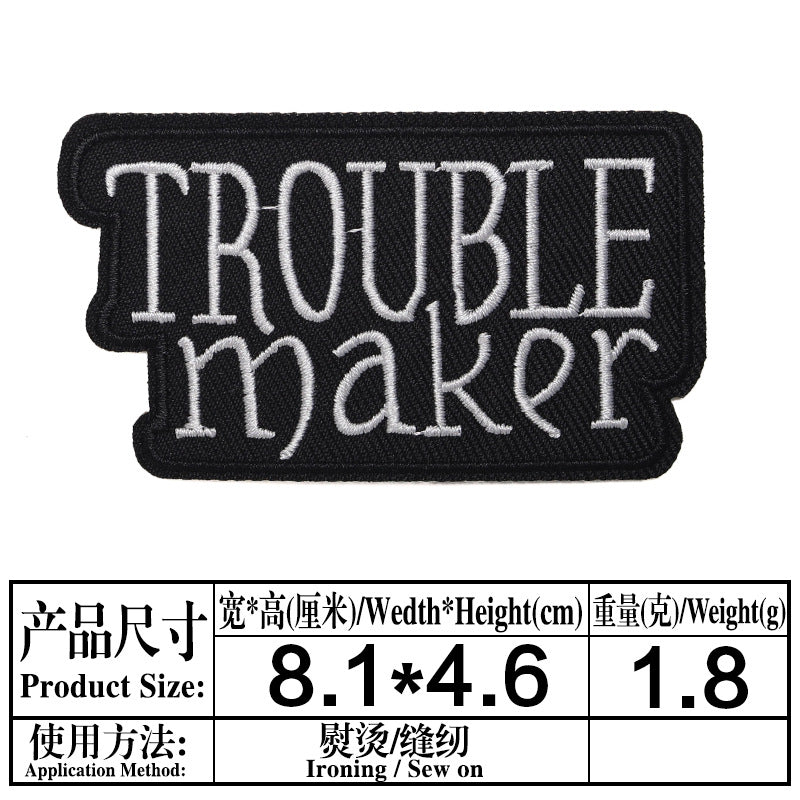 Wholesale Twill Embroidered Alphabet Patches Black White Rectangle Applique 33 Styles For Sweater DIY Craft Supply