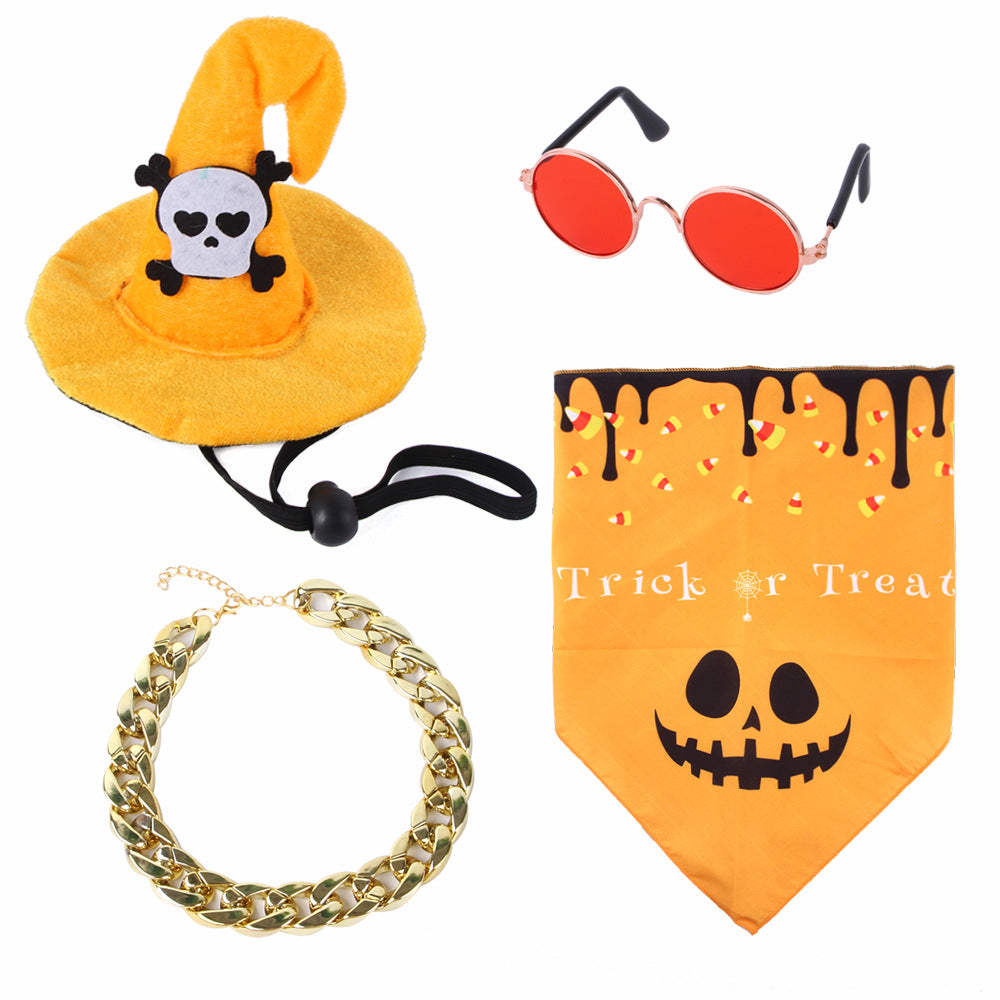 Wholesale 2PCS Halloween Hat Skull Cat Spider Hat Set Polyester Decorations