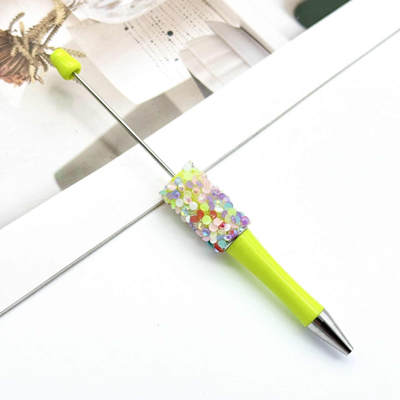 Wholesale DIY Sequin Bead Pen Colorful Resin Ballpoint Pen