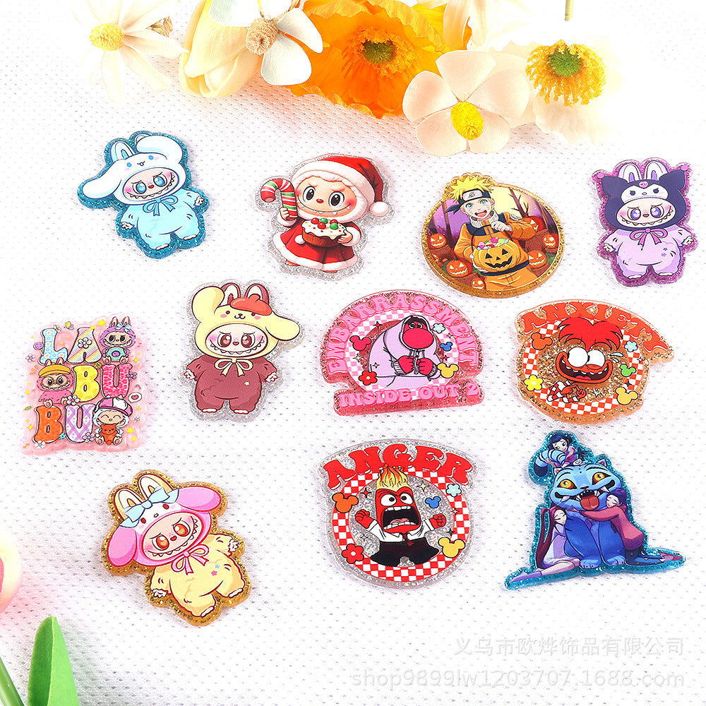 Wholesale 10pcs/ pack cartoon character cute pendant acrylic pin cute DIY accessories