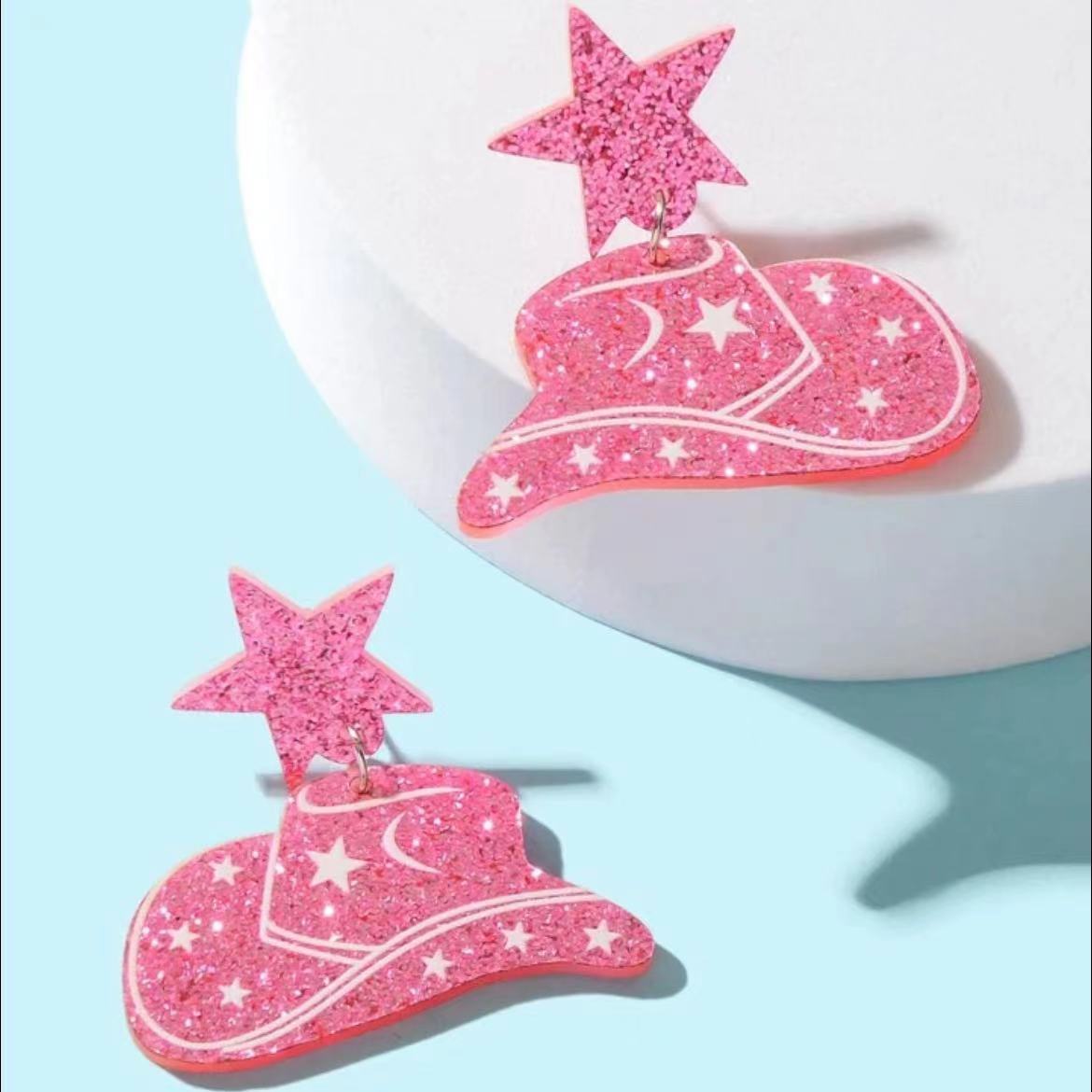 Wholesale Creative Western Cowboy Acrylic Earrings