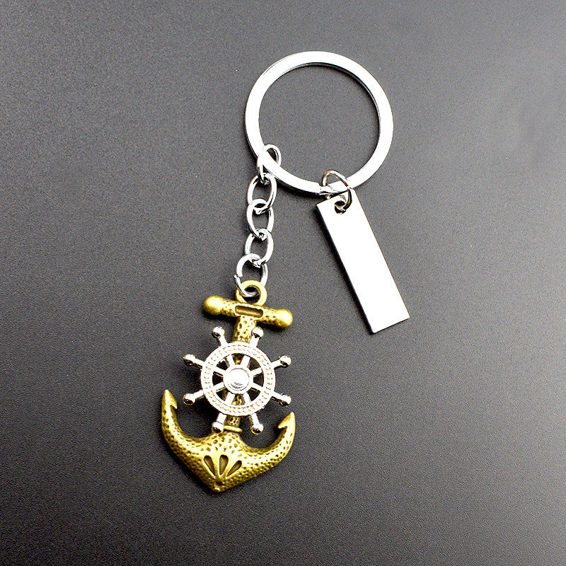 Wholesale personalized retro pirate ship keychain