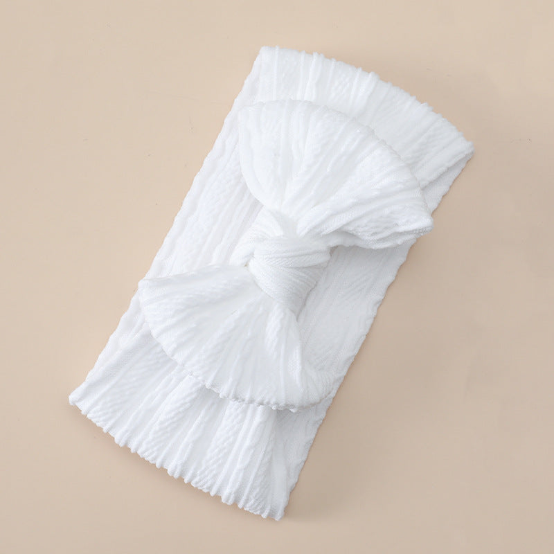 Boquero al por mayor nudo de nylon estirado Jacquard Diadema para bebés