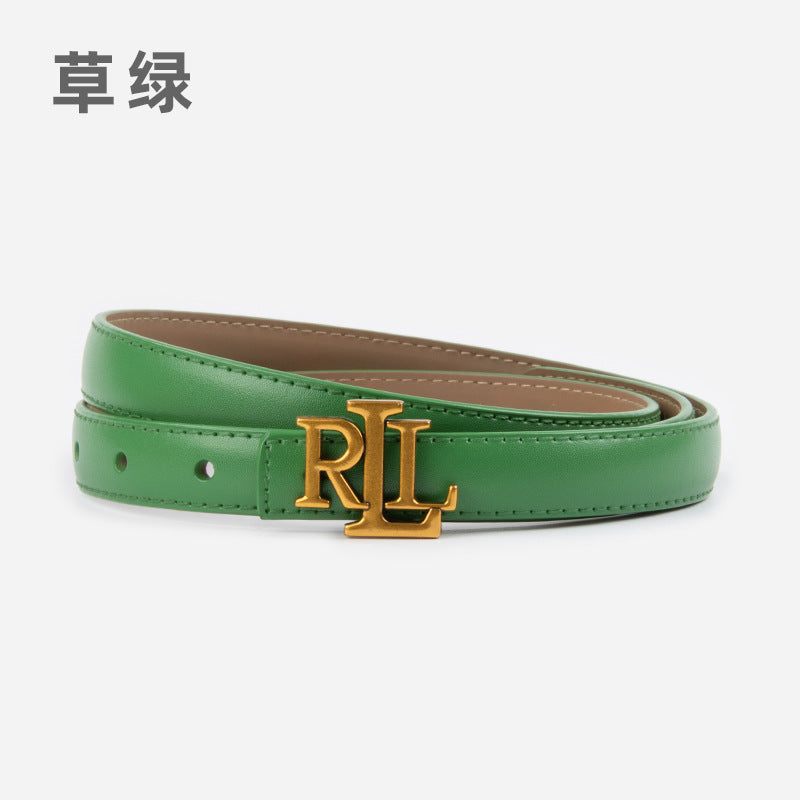Wholesale Letter genuine leather women' s thin belt cowhide belt