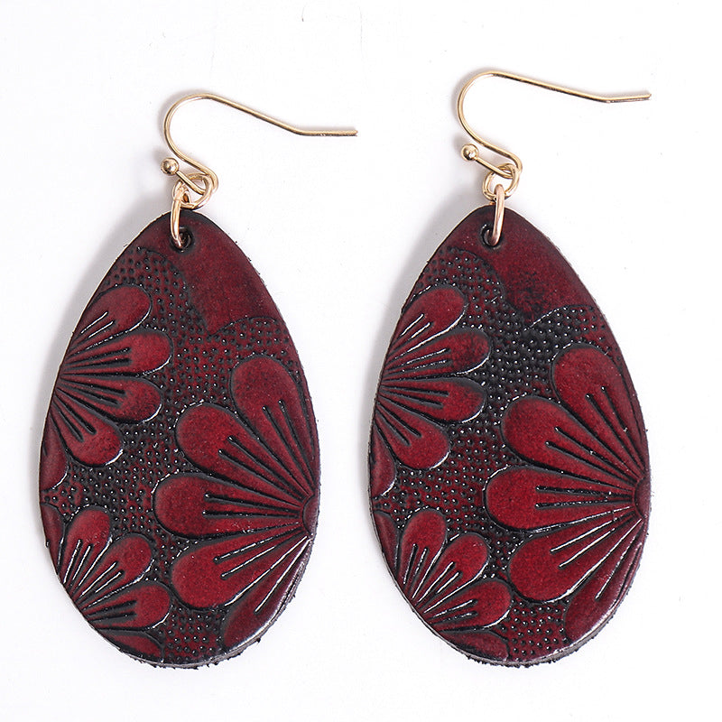 Wholesale Embossed Vintage Metal Earrings