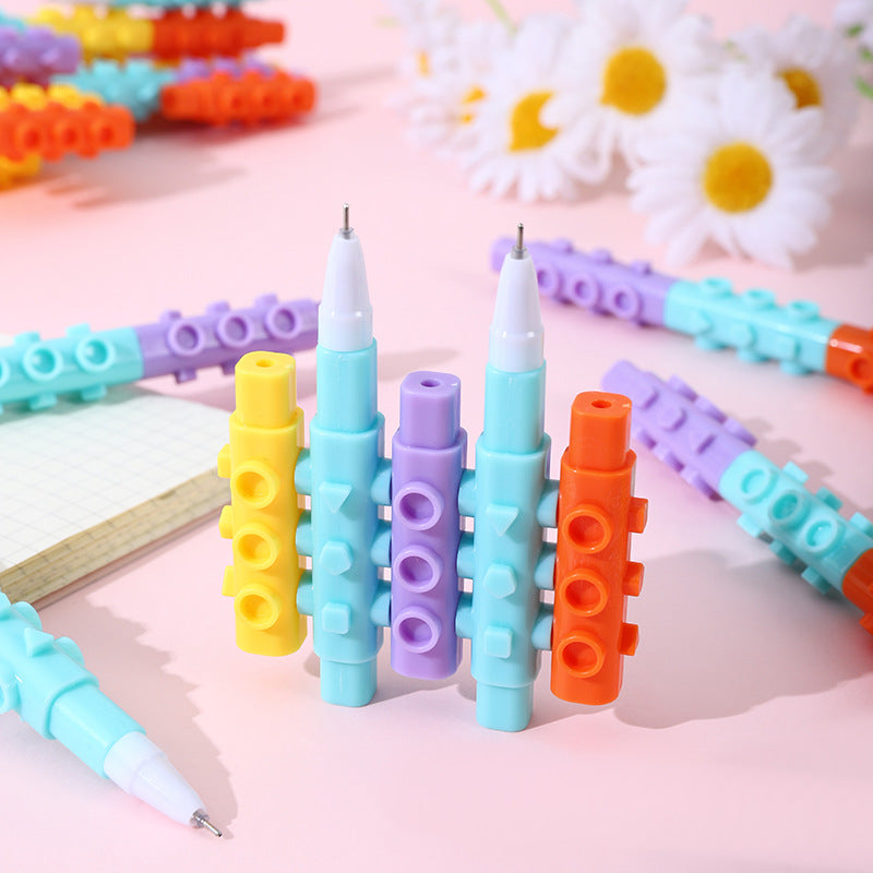 Wholesale Plastic Colored Building Block Gel Pen