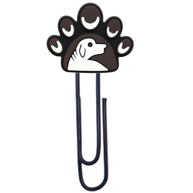 Wholesale Random 50pcs Cute colo  dog claw footprints paper clips metal bookmarks