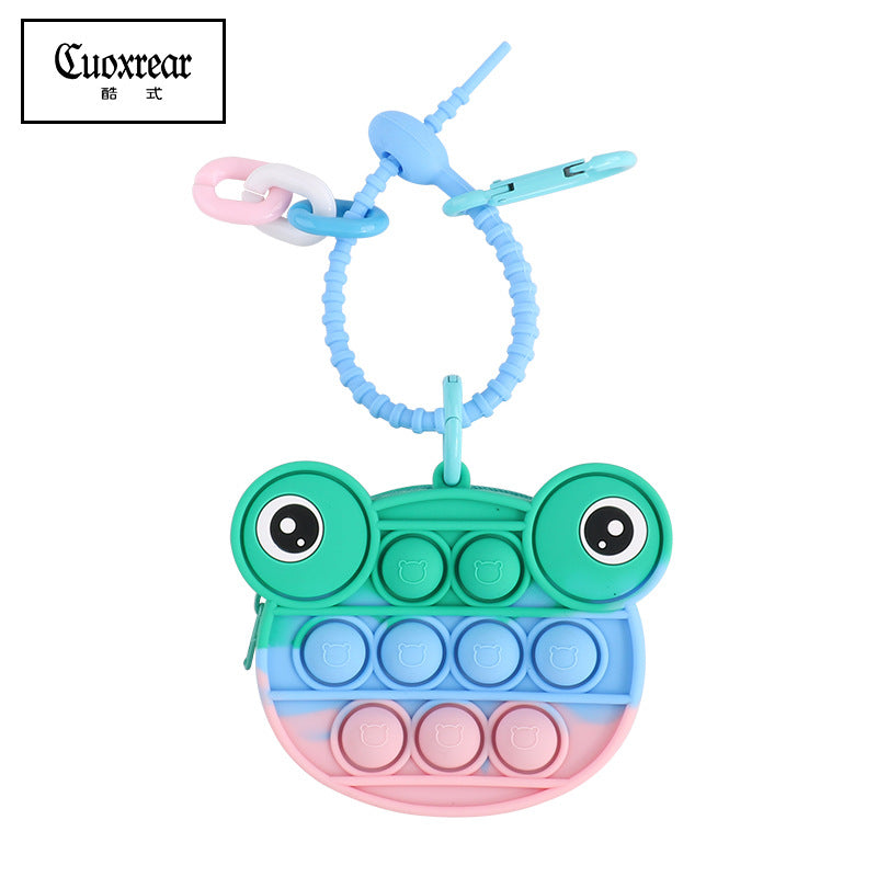 Wholesale Cute Unzipped Coin Purse Cartoon Silica gel Keychain