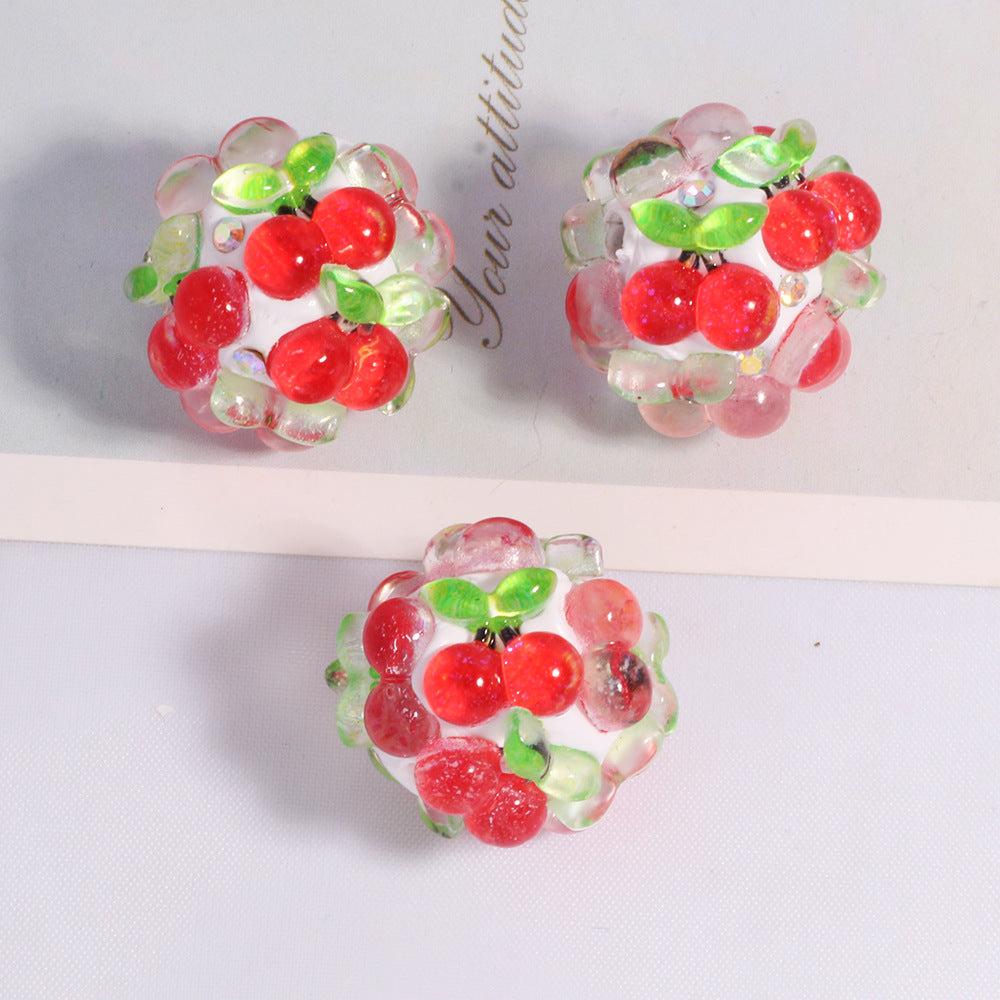 Wholesale 10pcs Polymer clay colored simulation fruit beads straight hole loose beads beaded DIY accessories