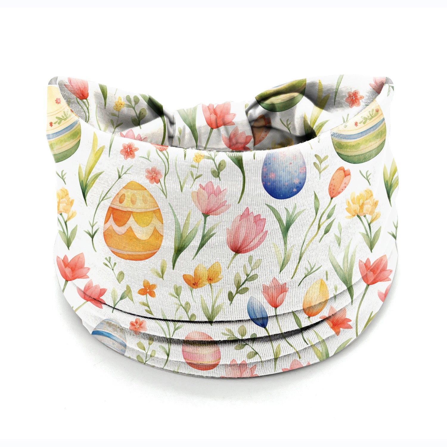 Wholesale Easter egg bunny print elastic wide edge knotted headband