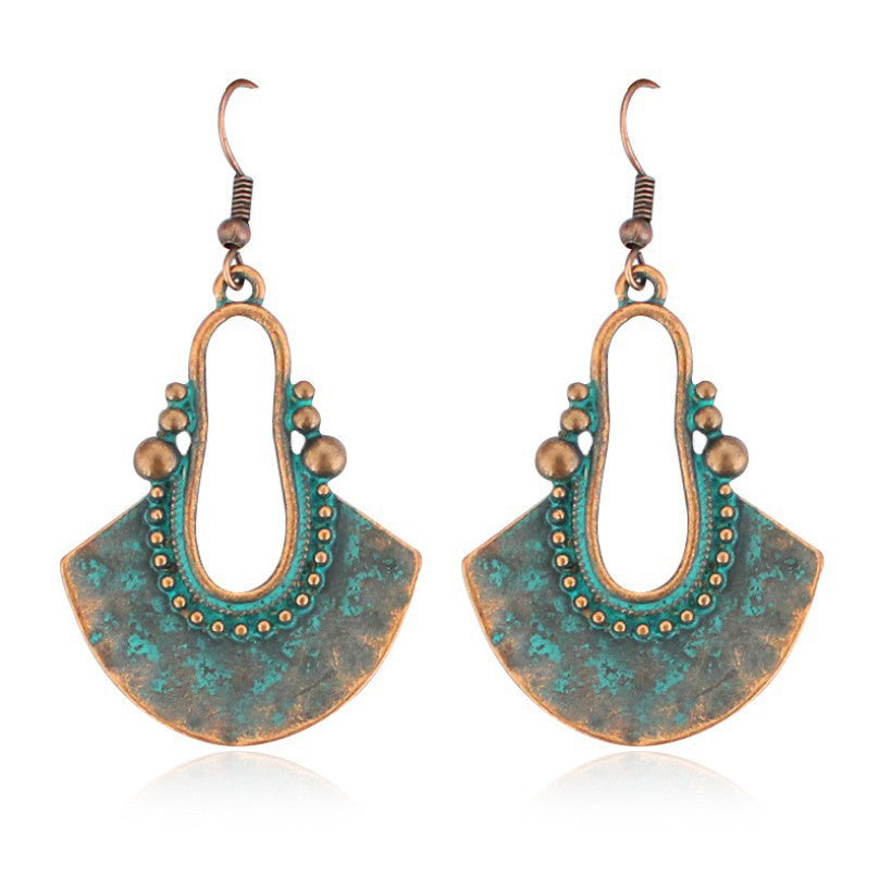 Wholesale Bohemian Turquoise Alloy Geometric Earrings