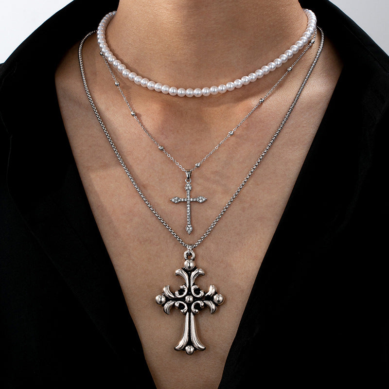 Wholesale Trendy Alloy Cross Pendant Necklace With Chain For Everyday Gift And Resale