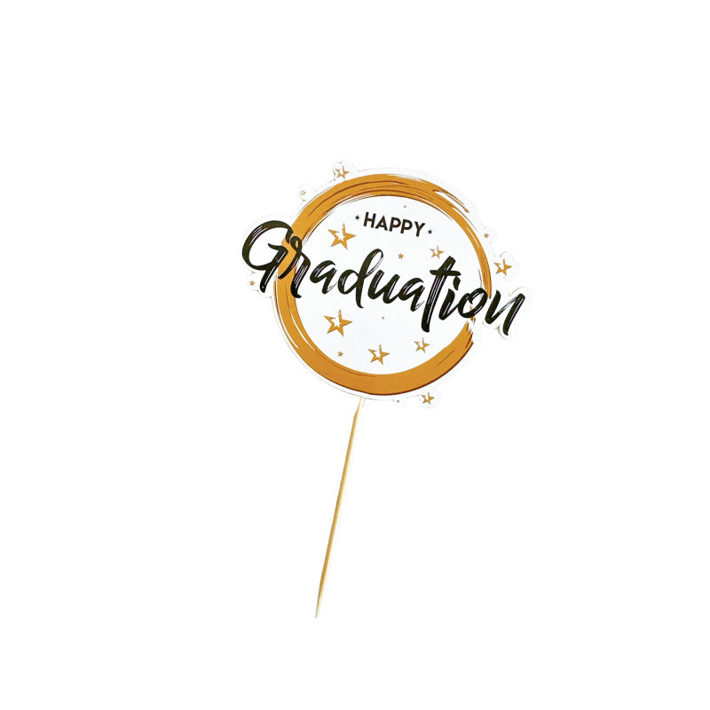 Wholesale 5PCS/PACK Graduation Season Acrylic Paper Cake Card Decoration