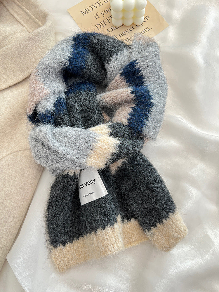 Wholesale Autumn and Winter Dopamine Mohair Warm Scarf