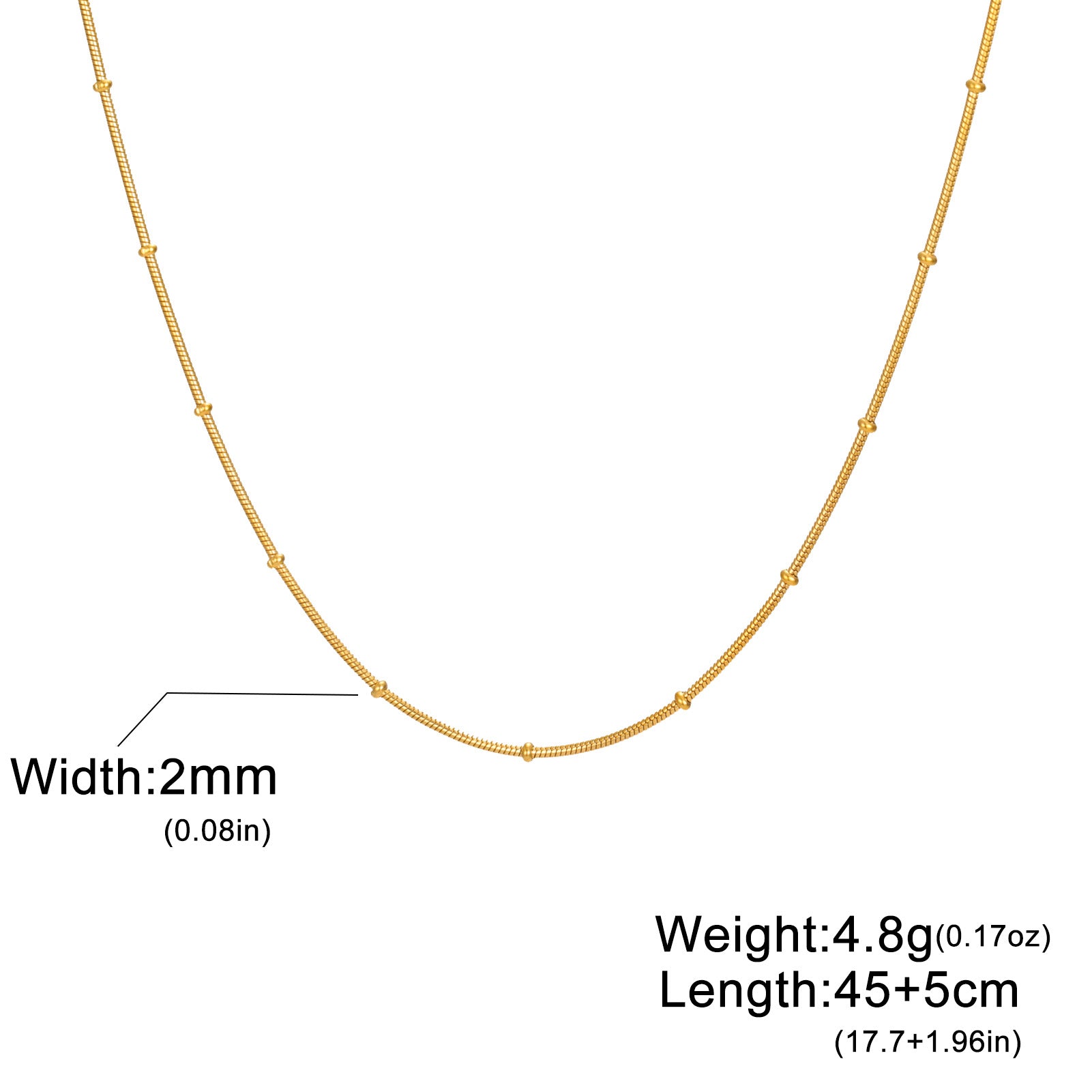 Wholesale Beaded Snake Chain Adjustable Necklace