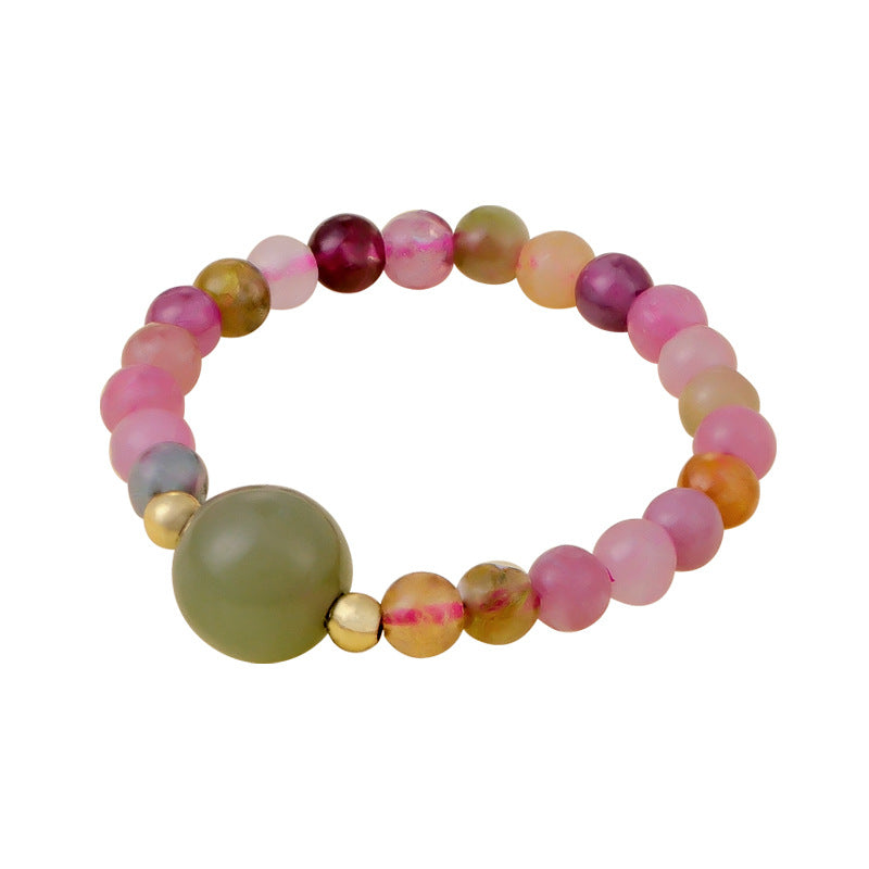 Wholesale Natural South Red Jade Agate Pearl Garnet Amethyst Ring