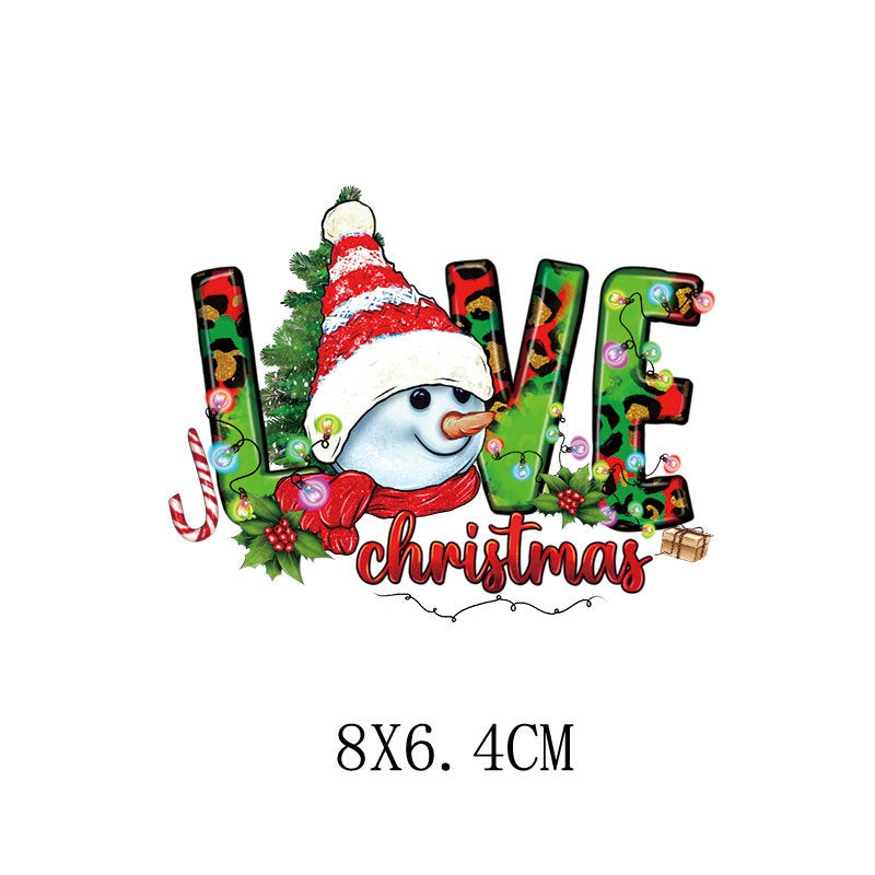 Wholesale Cartoon Christmas tree letter heat transfer   UV DTF Ready to Press Transfers Wraps