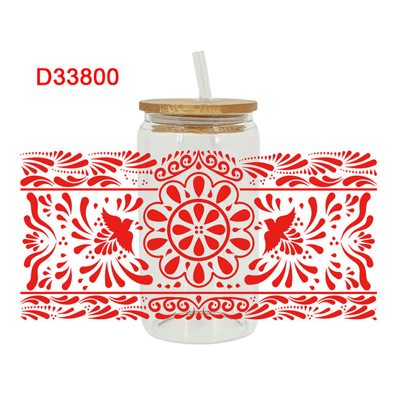 Wholesale  Simple solid color pattern 16oz Cup UV DTF Wraps