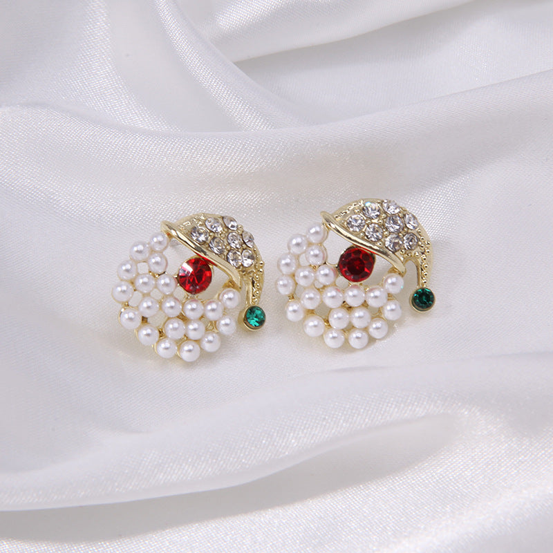 Wholesale Diamond Bell Snowflake Christmas Tree Earrings