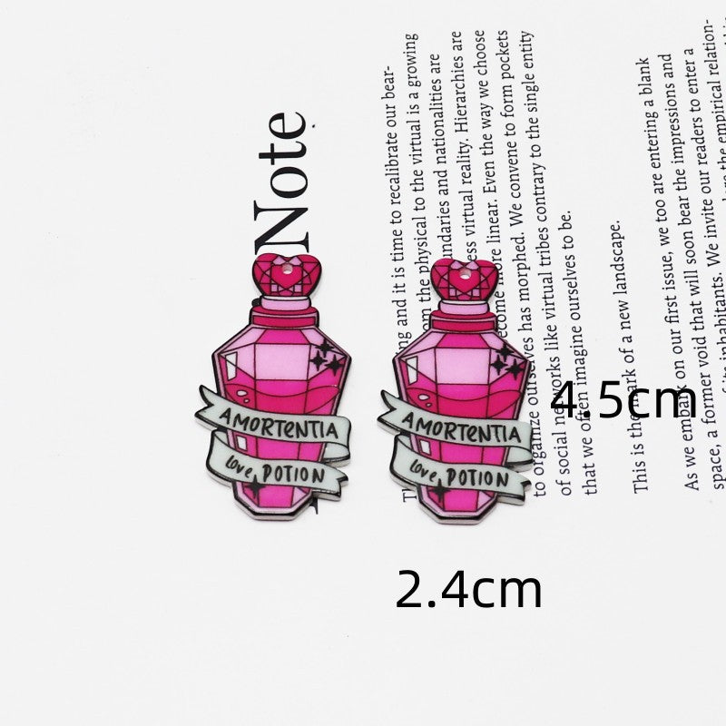 Wholesale 10pcs Magic Purple Printing Diy Magic Potion Bottle Pendant Accessories