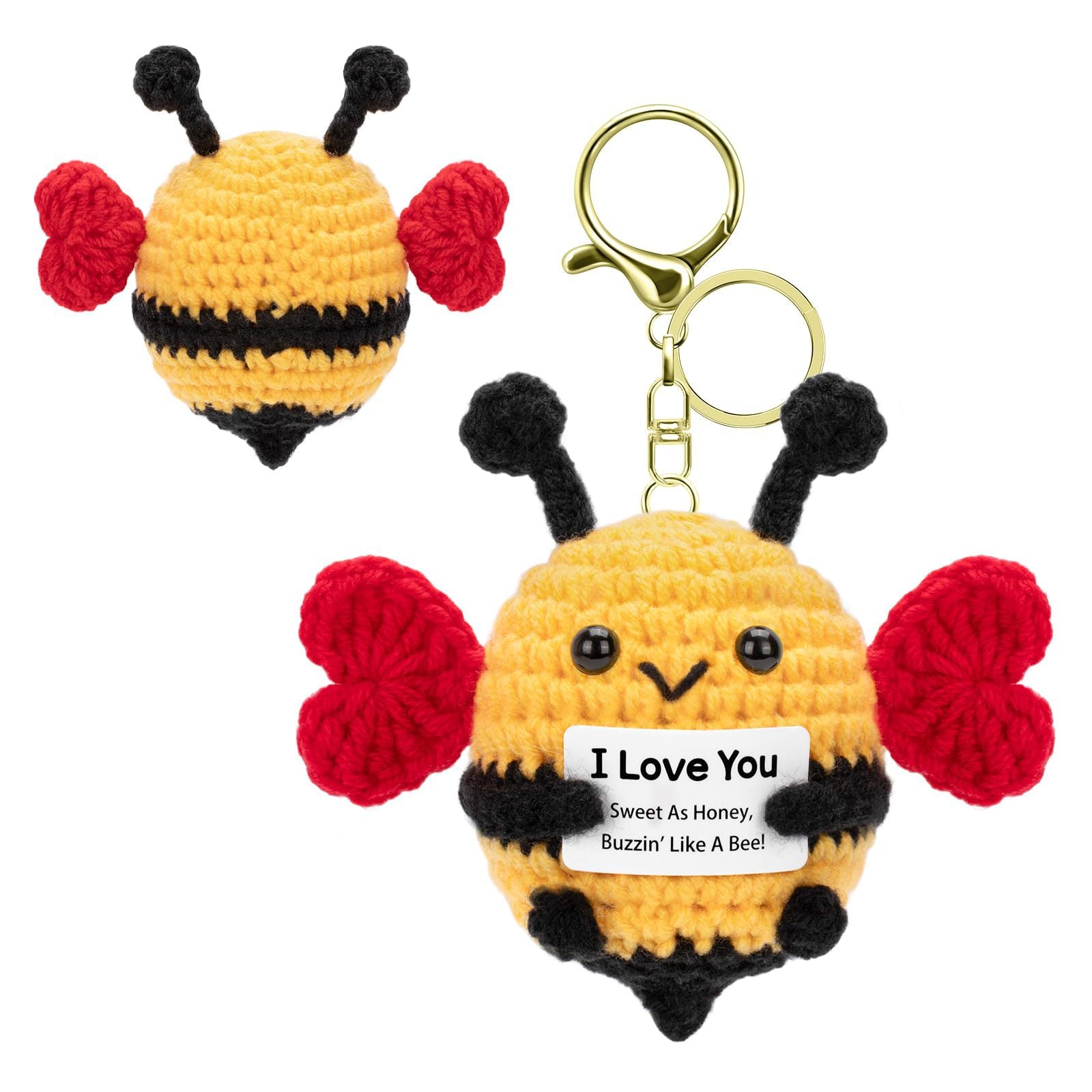 Wholesale Handmade Crocheted Yarn Cartoon Bee Keychain