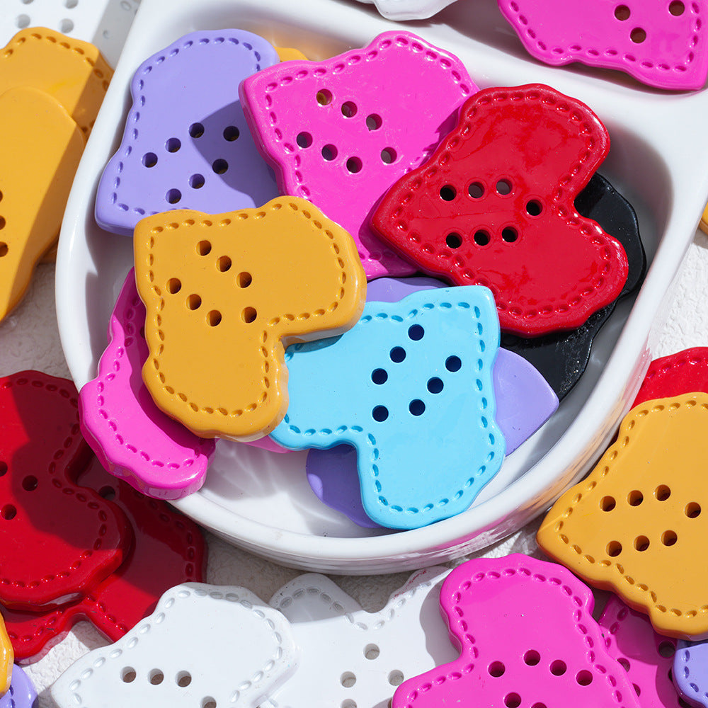 Wholesale 10pcs Special-Shaped Heart Buttons DIY Beads