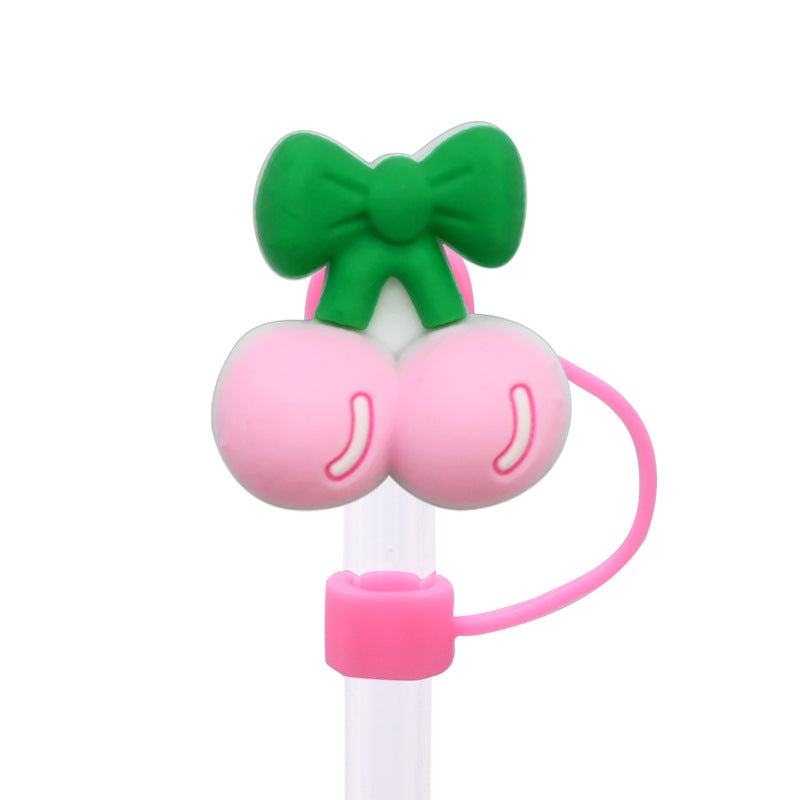 Wholesale Random 100pcs 10MM multicolor cherry  dust plug straw accessories