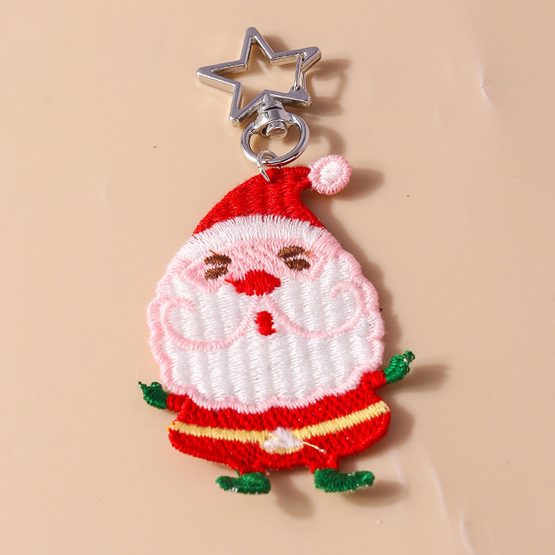 Wholesale Knitted Christmas Snowman Santa Claus Keychain