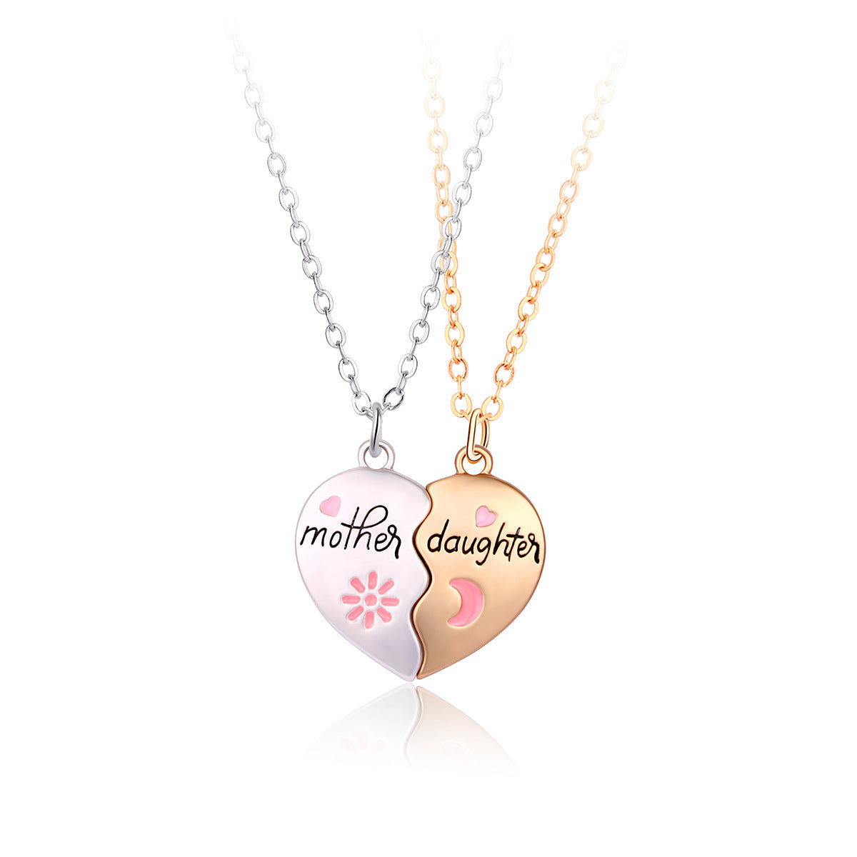 Wholesale Mother Daughter Parent-child Set Alloy Oil Drop Magnetic Pendant Mother's Day Necklace