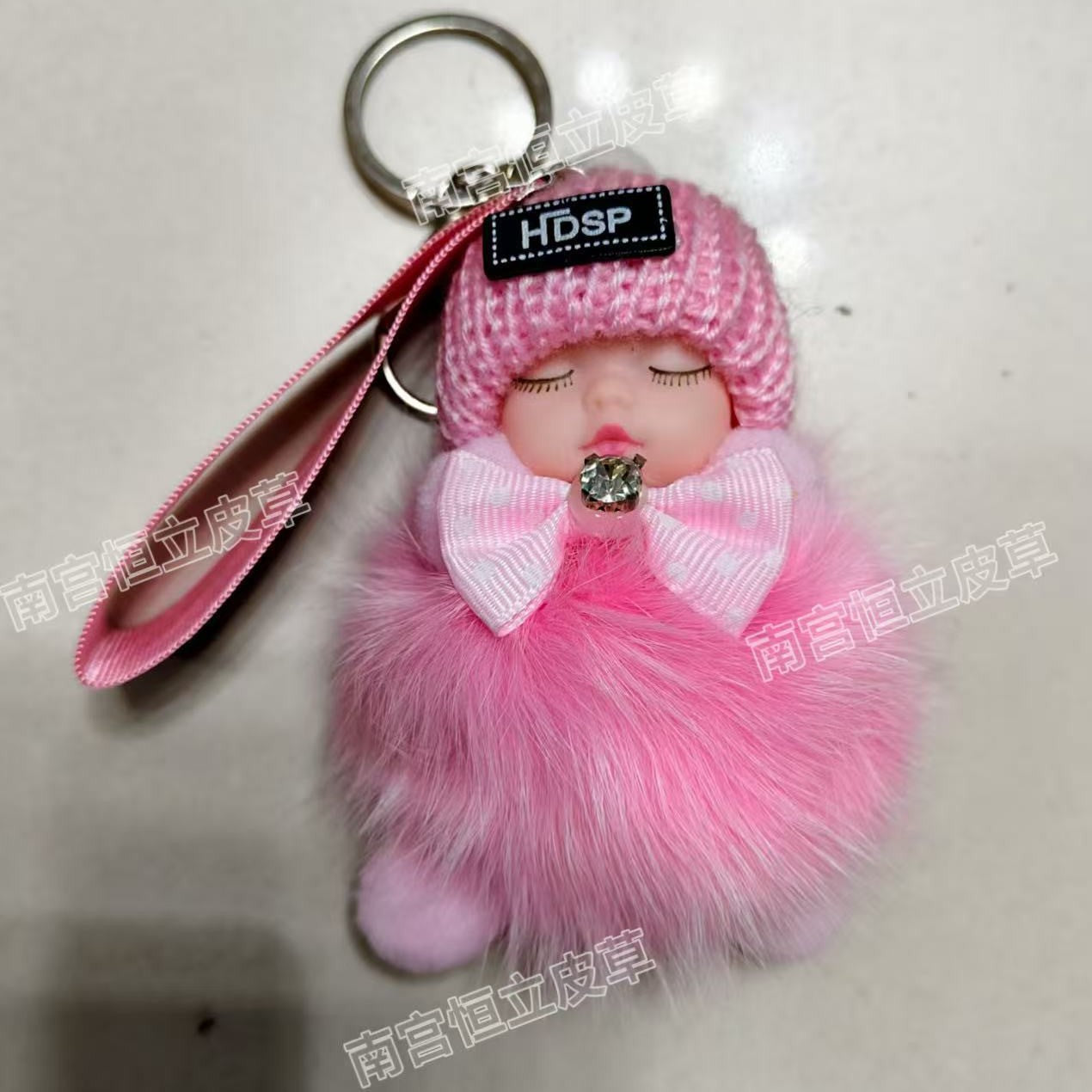 Wholesale Cute Fur Sleeping Doll Keychain