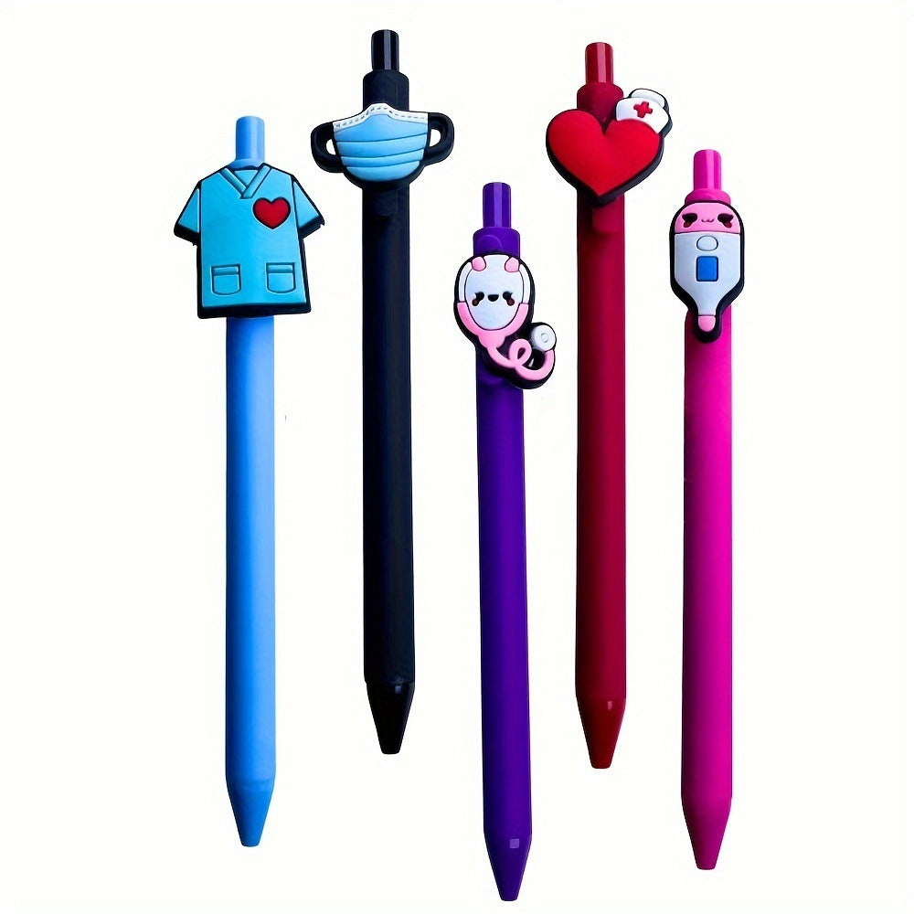 Whoelsale Pens Cartoon PVC Creative Simple Solid Color Doctor Nurse Pen Candy Color Medical Style Pen Set