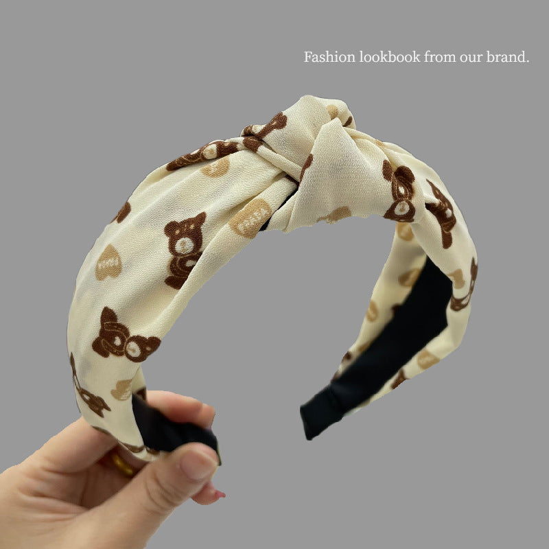 Wholesale Vintage Fabric Wide Edge Knot Hair Hoops