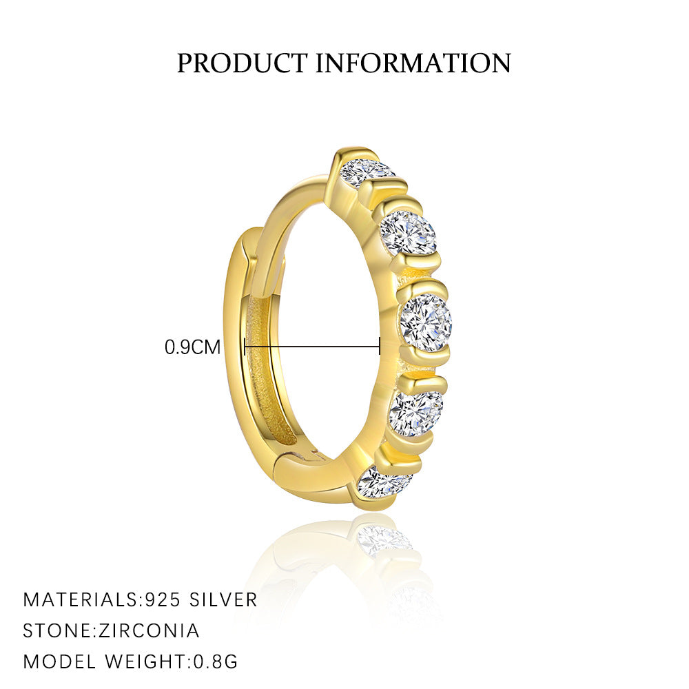 Wholesale Zircon inlaid geometric earrings Ear Studs