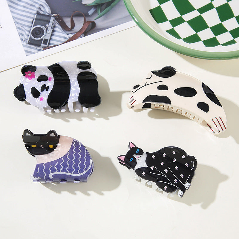 Wholesale Chic Panda Design PVC Hair Gripper Clip Handmade Women S Everyday Styling Accessory
