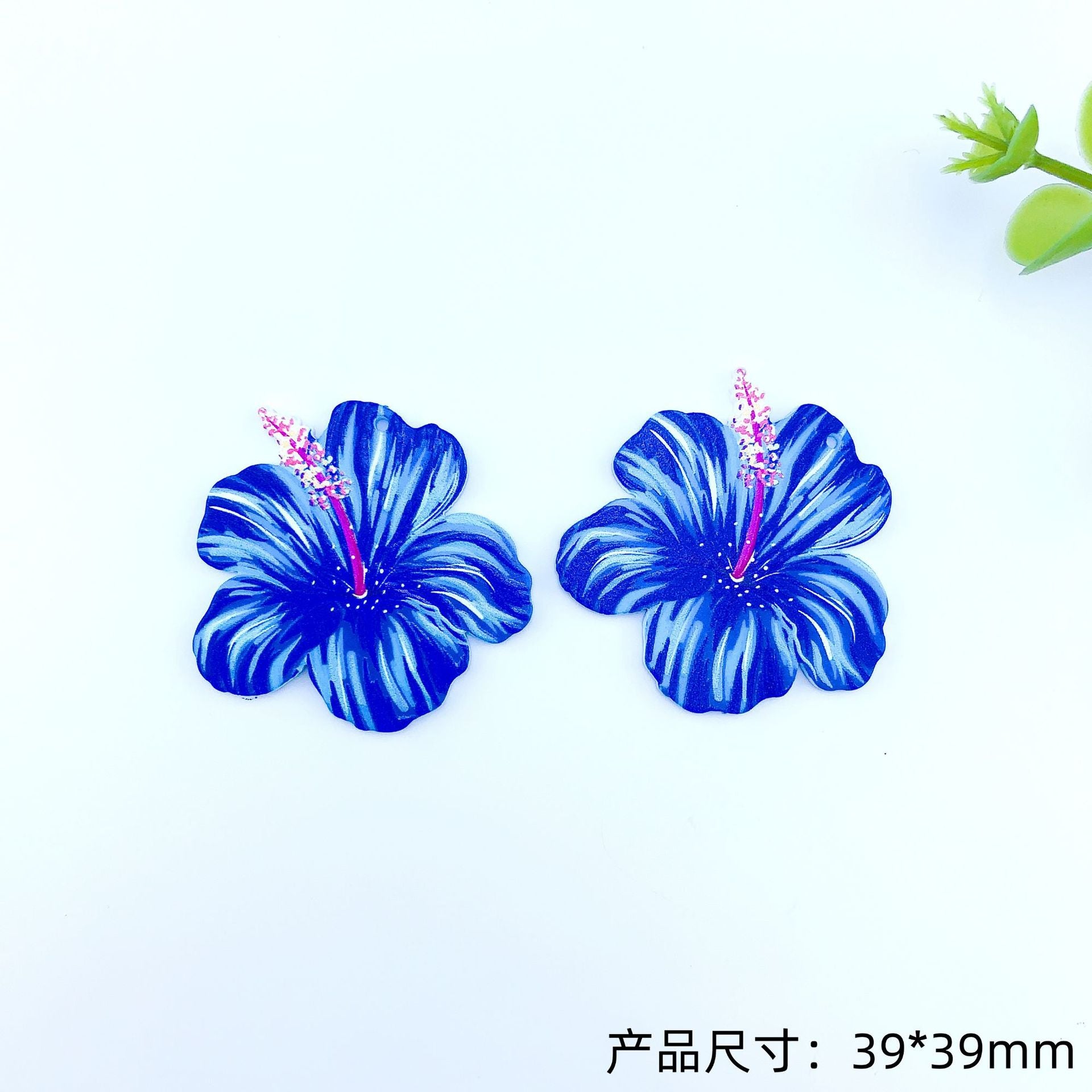 Wholesale 30pcs Small Flower Contrast Double-sided Ink Painting Handmade DIY Jewelry Accessories