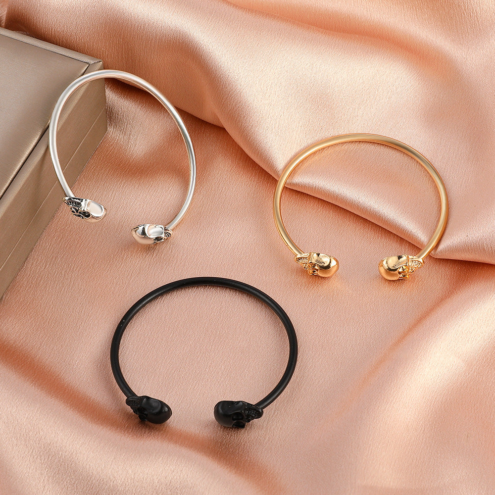 Wholesale Exaggerated Gothic Skull Alloy Bracelets