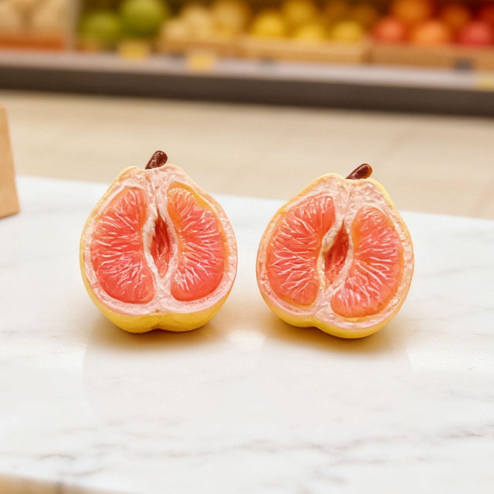 Wholesale 10pcs Simulated Peeled Grapefruit Mini Fruit Food Toy Resin Doll Accessories
