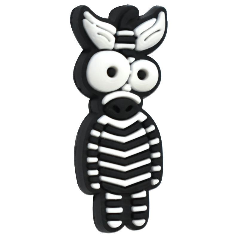 Wholesale  Random  100pcs/pack Cartoon Animal Series PVC Soft Rubber 3D Beads