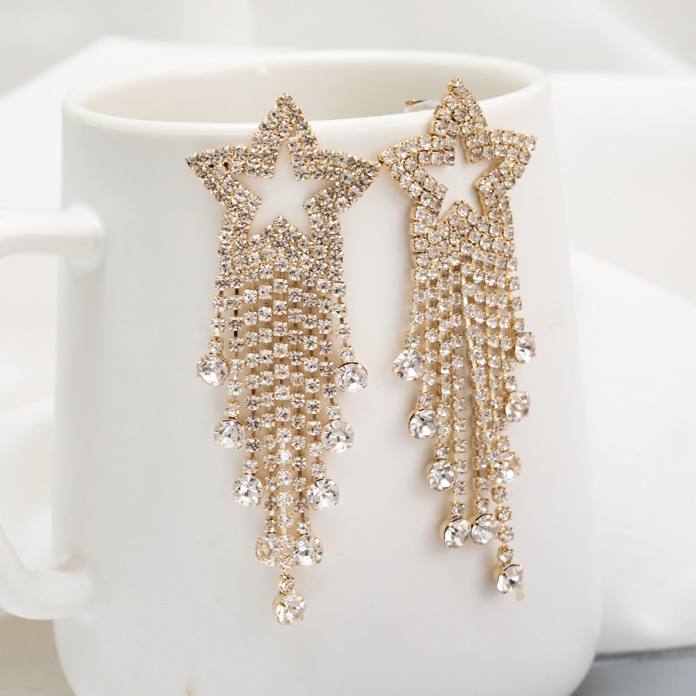 Wholesale Seahorse Shape Star Rhinestone Tassel Butterfly Earrings