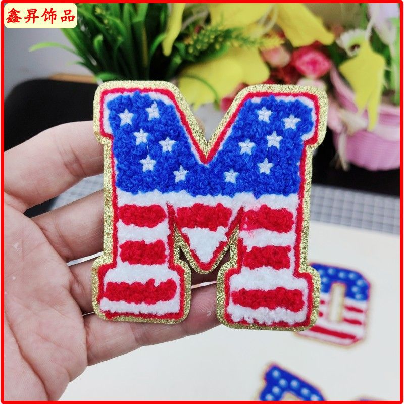 Wholesale 10pcs Letter Embroidery Towel Embroidery Bead Embroidery Badge Chest Badge Clothing Patches FS